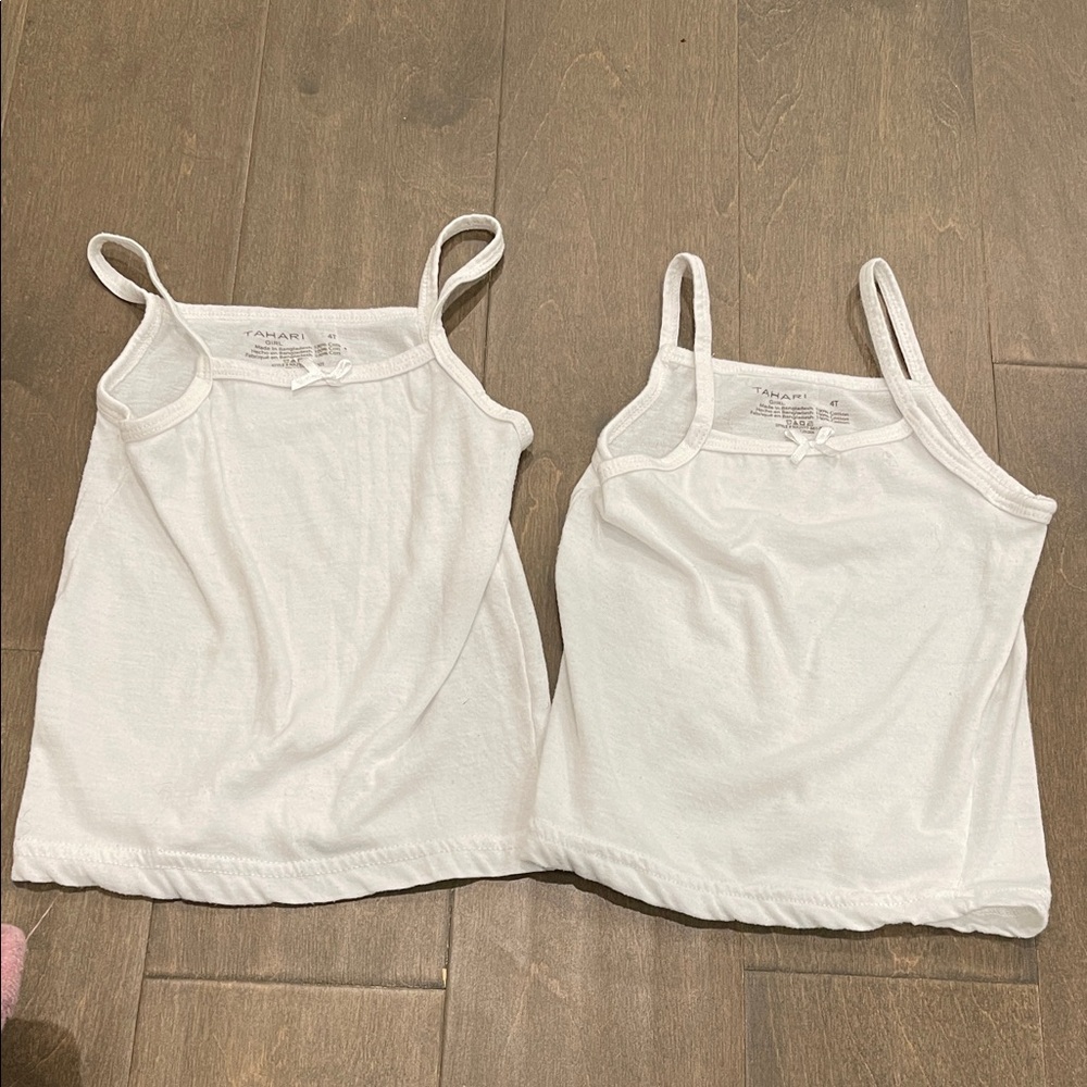 Tahari White Tank Tops Girl 4T (100%Cotton)